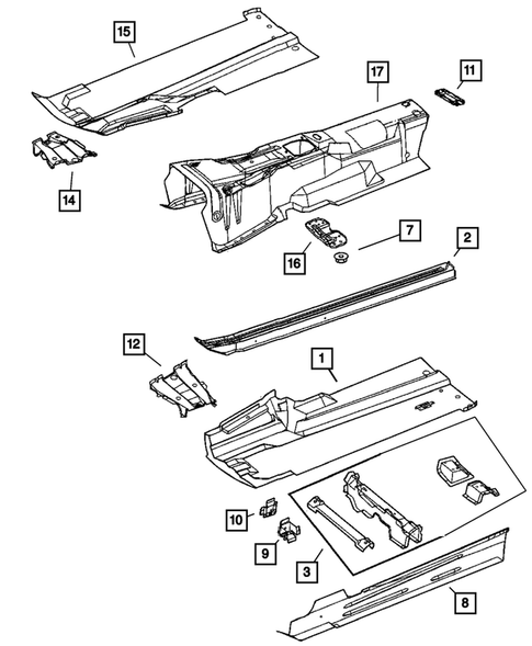 Floor Pans for 2008 Chrysler Crossfire #1