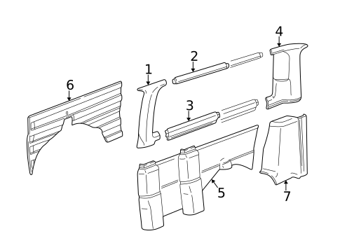Interior Trim - Side Panels for 1996 Chevrolet Express 3500 #1