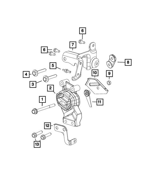 6101688 - Engine: Hex Lock Nut, Mounting for Mopar Image image