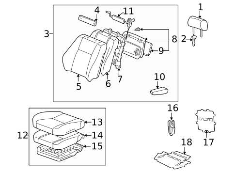 Front Seat Components for 2000 Lexus LX470 #0