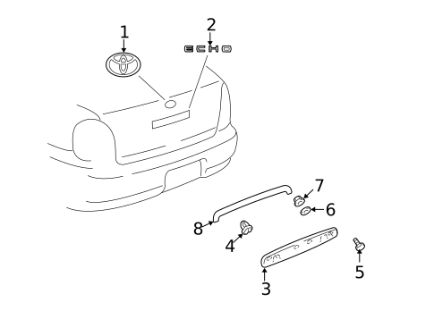 Exterior Trim - Trunk for 2003 Toyota Echo #0