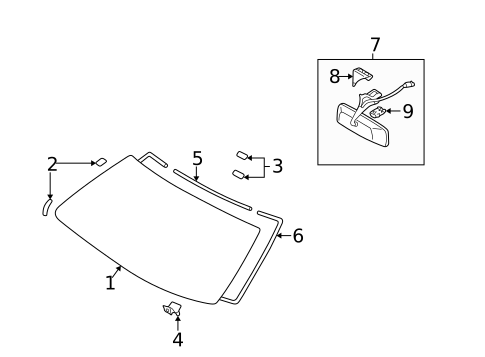 Glass - Windshield for 2006 Lexus LS430 #0