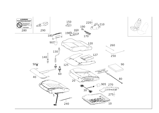 2189102906 - Driver Seat: Driver Seat Cushion for Mercedes-Benz: CLS400, CLS550, CLS63 AMG, CLS63 AMG S Image image