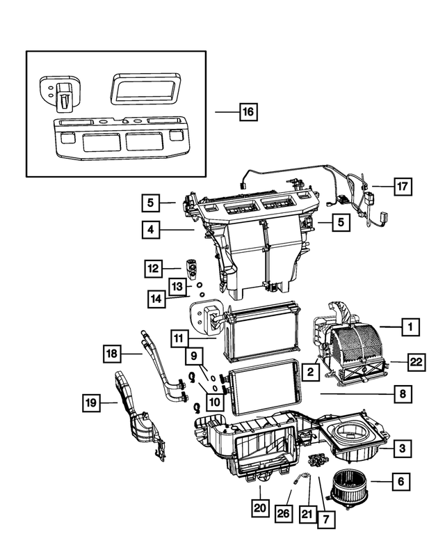 68029732AA - Air Conditioners and Heaters: A/C And Heater Unit Seal Kit for Mopar Image