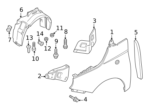 Fender & Components for 2024 Fiat 500E #0