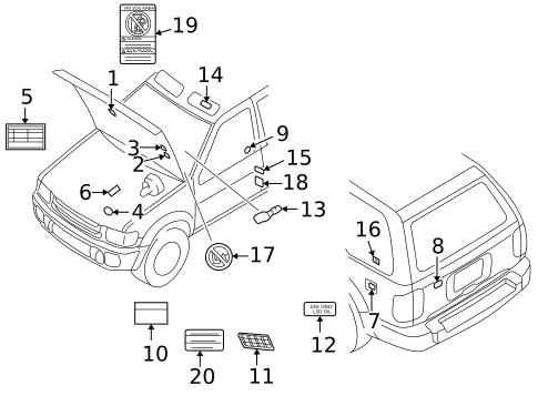 Labels for 2002 INFINITI QX4 #0