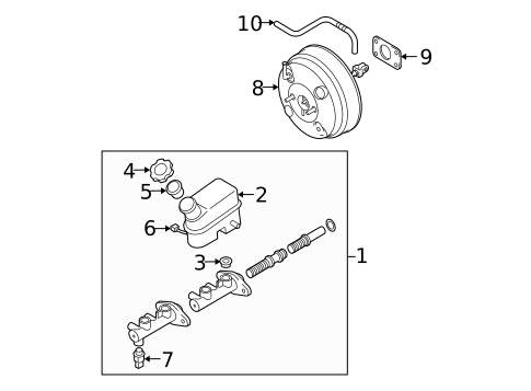 Master Cylinder - Components On Dash Panel for 2009 Kia Sportage #0