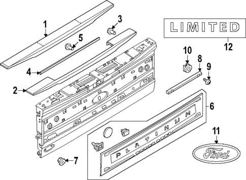 Exterior Trim - Tail Gate for 2023 Ford F-450 Super Duty #0