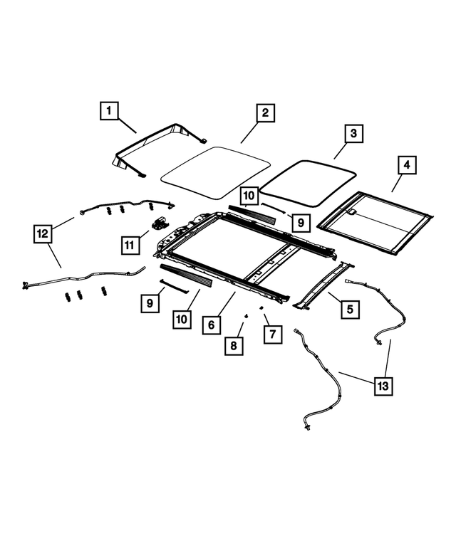 68248864AA - Body Sheet Metal Except Doors: Sunroof Frame for Mopar Image