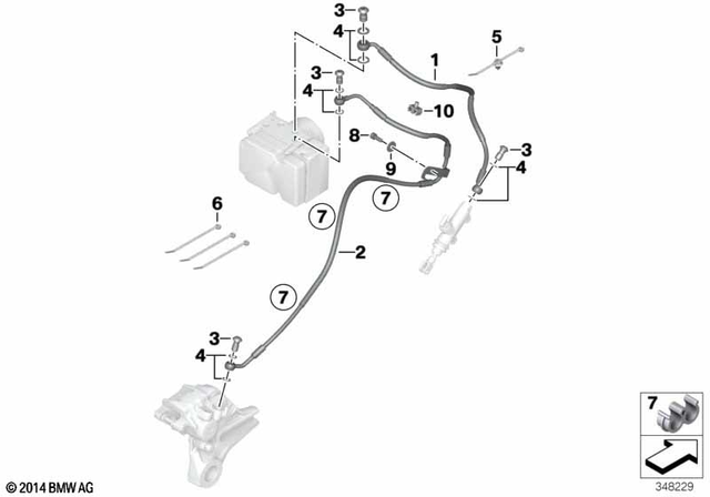 34328549515 - Brakes: Brake Pipe Control Circuit, Rear -  for BMW-Motorrad Image