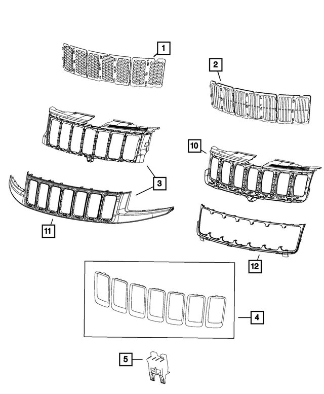 6BB44DX8AA - Exterior Ornamentation: Texture Grille for Mopar Image image