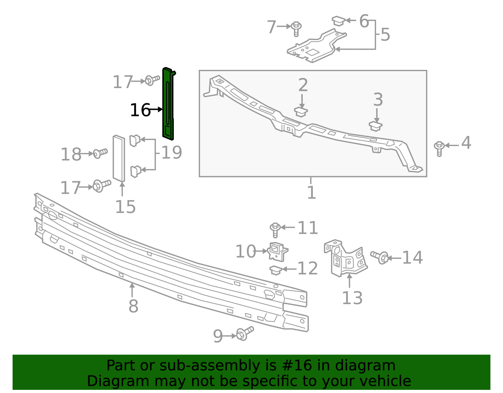 2022-2024 Chevrolet Front Bumper Fascia Support Brace 84528783 ...