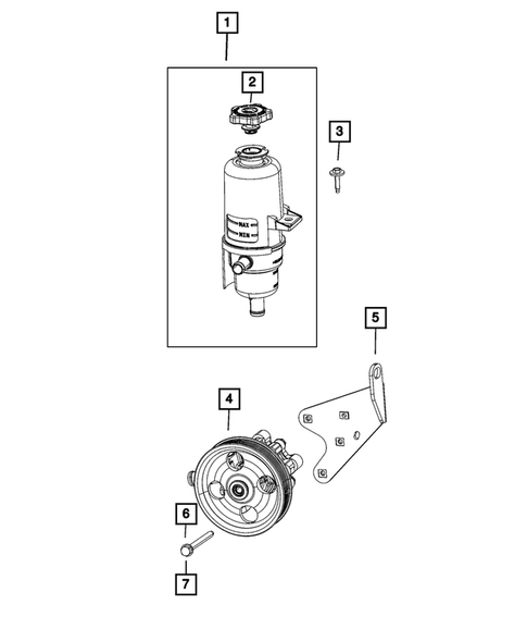 Power Steering Pump and Reservoir for 2021 Ram 3500 #0