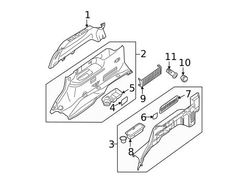 Interior Trim - Quarter Panels for 2009 Nissan Pathfinder #0
