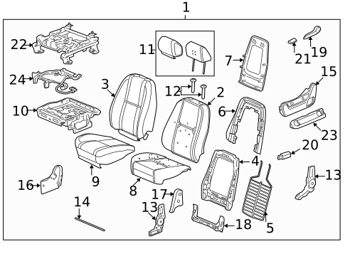 Front Seat Components for 2012 Cadillac Escalade #2