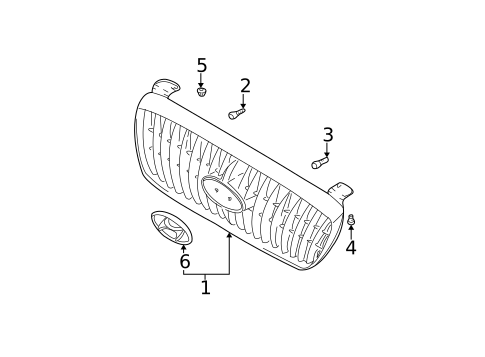 Grille & Components for 2001 Hyundai Elantra #0