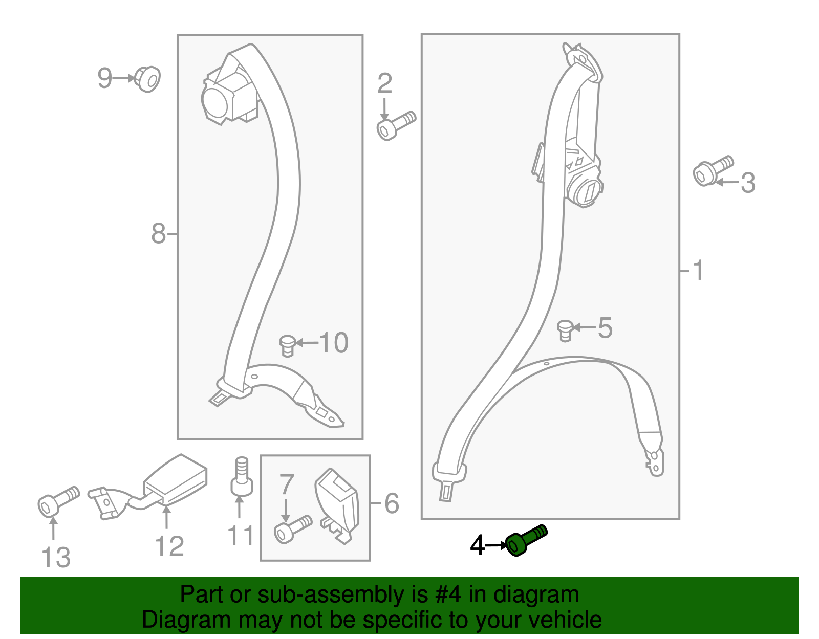 Outer Belt Assembly Lower Bolt - Porsche (N-989-520-01)
