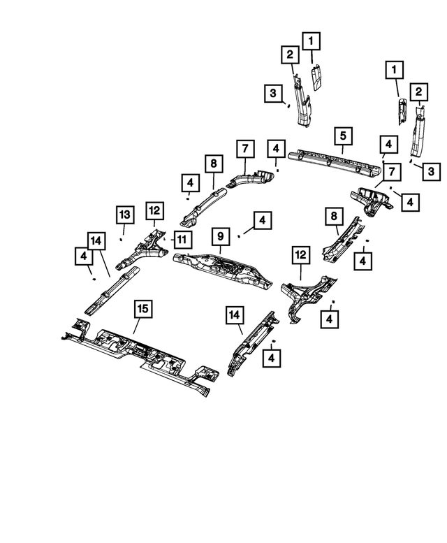 6DD60TX7AB - Body Sheet Metal Except Doors: D Pillar Molding, Right for Mopar Image image