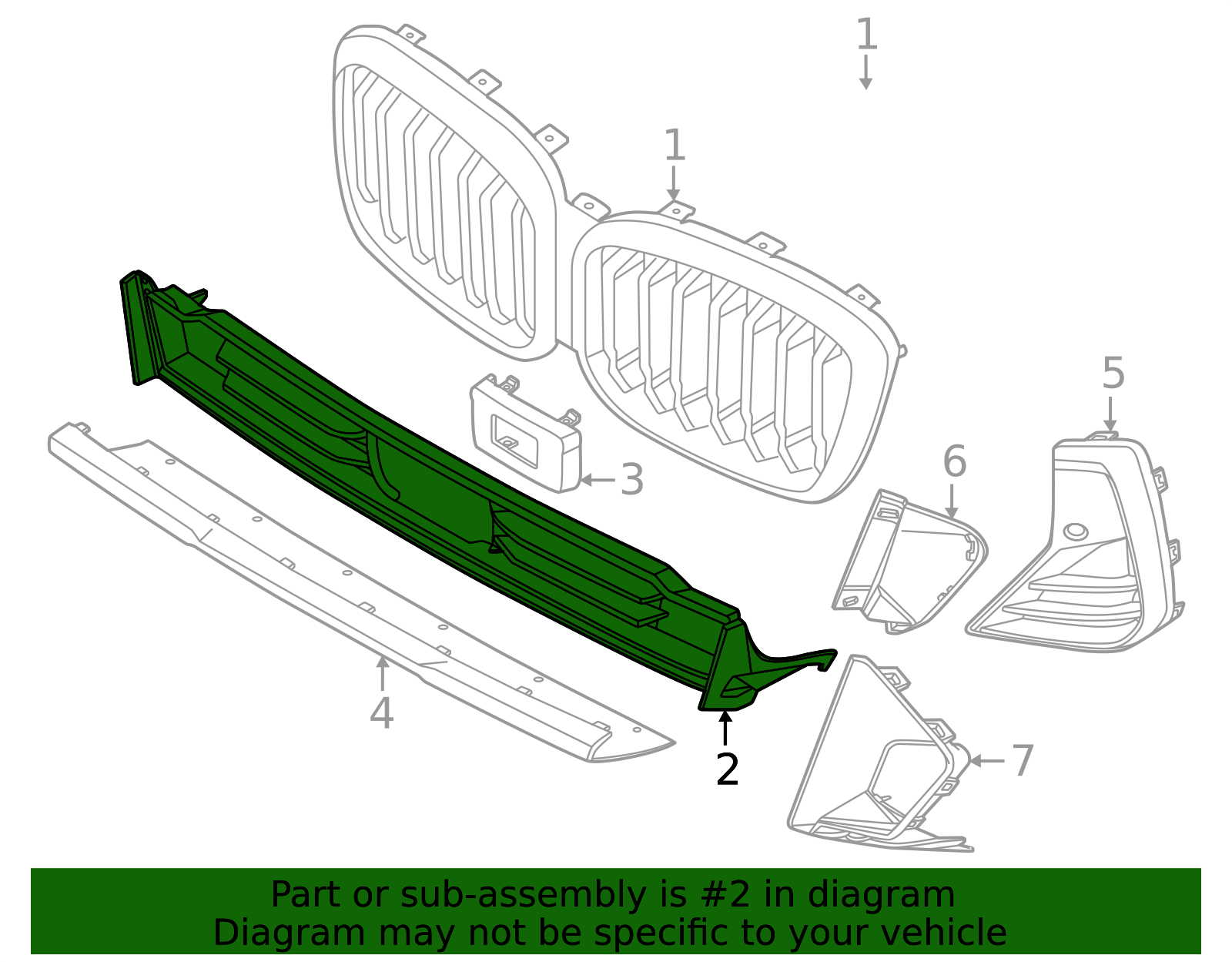 51115a3bf87 - 2022-2025 BMW Grille (51-11-5-A3B-F87) | BMW of