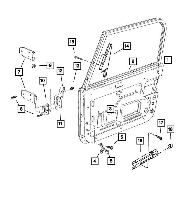 55176536AI - Doors and Related Parts: Front Door, Right for Mopar Image