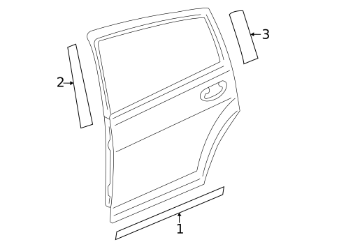 Exterior Trim - Rear Door for 2011 Dodge Caliber #0