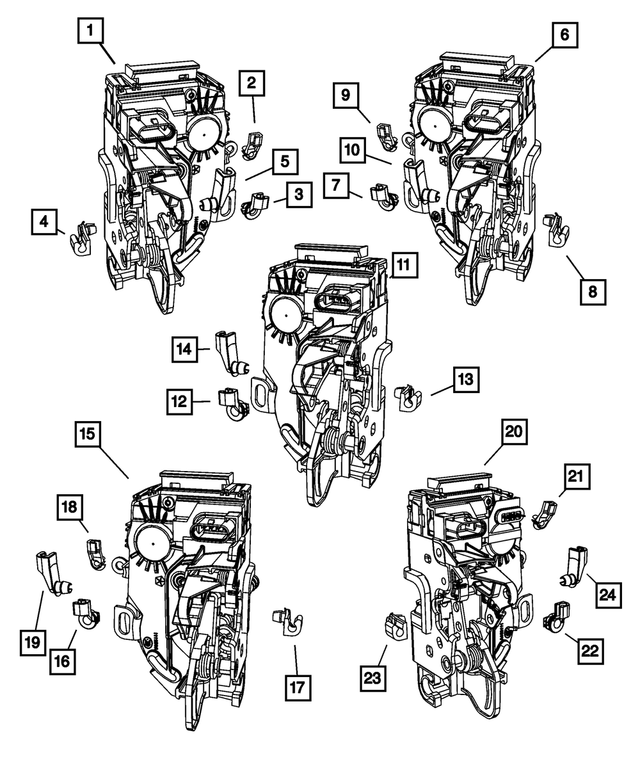 4589508AA - Doors, Door Mirrors and Related Parts: Latch Link Clip for Mopar Image