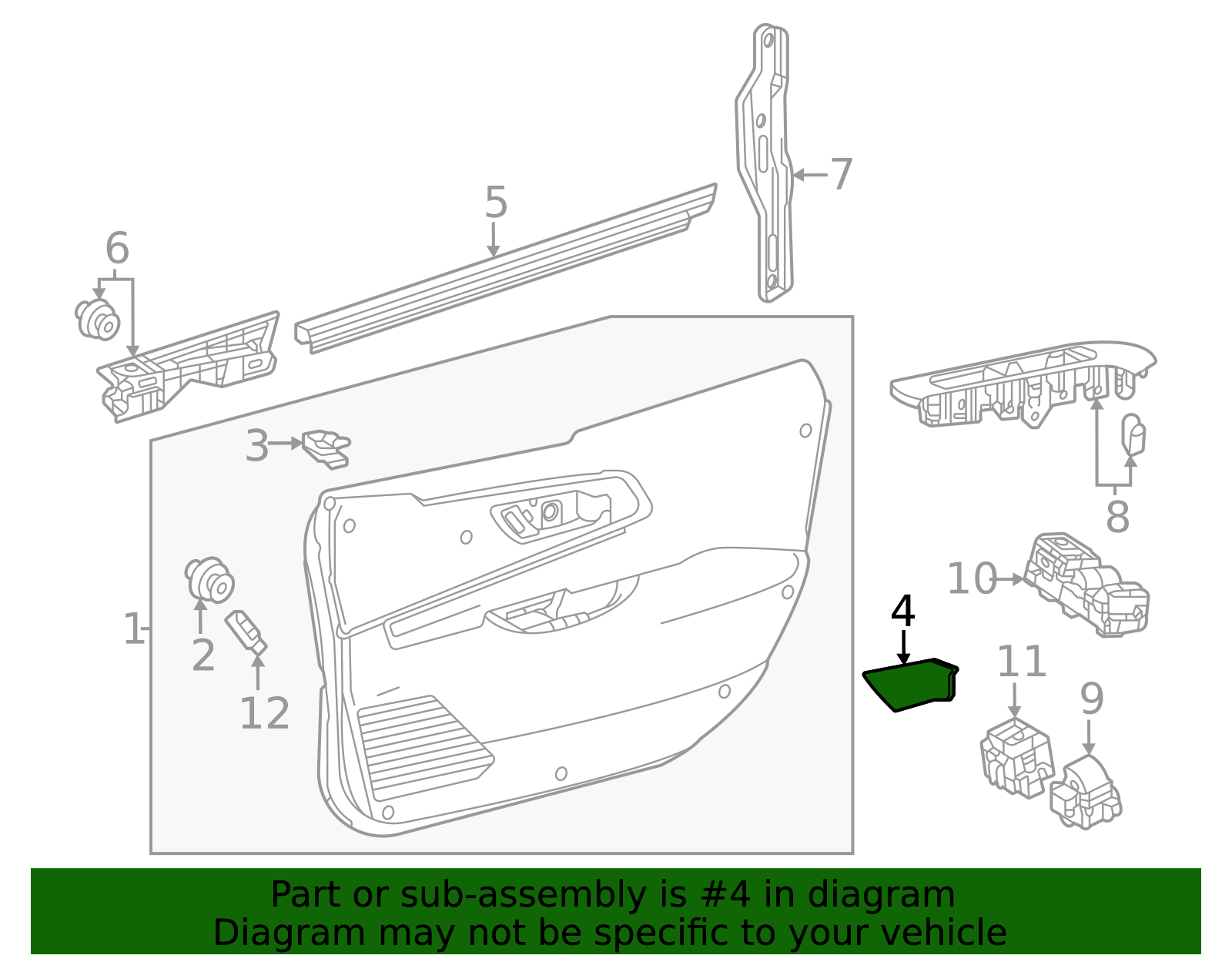 2023-2025 Toyota Handle Cover 67782-47010-C0 | MotorMotor
