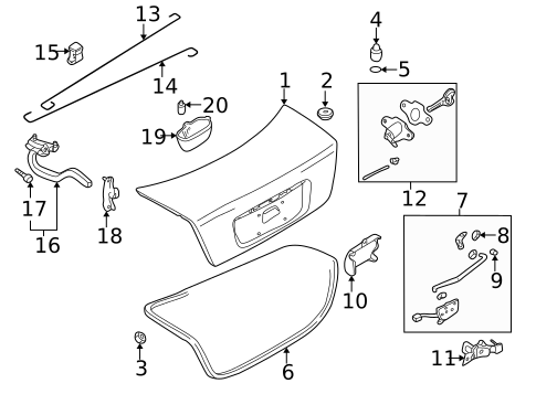 Lid & Components for 1999 Mazda Protege #0