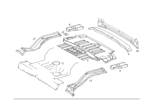 Rear End Floor for 1998 Mercedes-Benz ML 320 #1