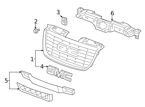 Grille & Components for 2010 GMC Yukon #0