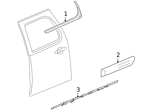 Exterior Trim - Rear Door for 2009 GMC Sierra 1500 #1