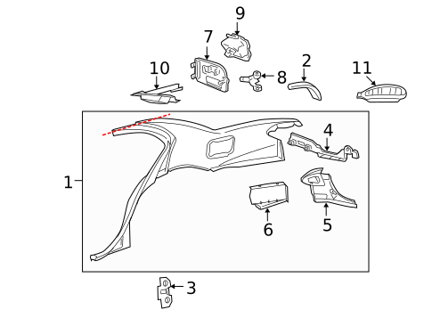 Quarter Panel & Components for 2001 Chevrolet Cavalier #1