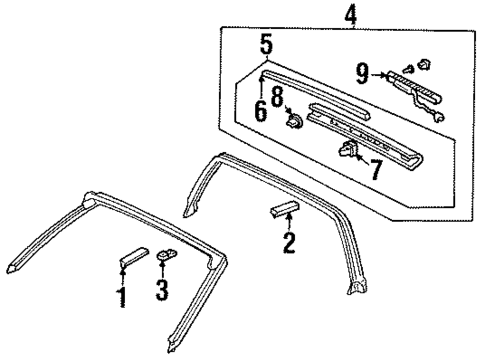 Exterior Trim - Roof for 1995 Honda Civic del Sol #0