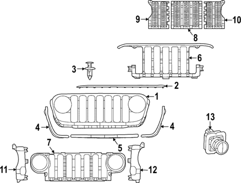 Grille & Components for 2018 Jeep Wrangler #0