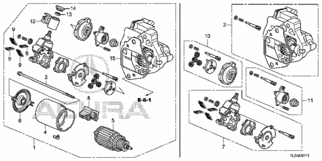 Starter Motor (Mitsuba) (V6) for 2014 Acura TSX #0