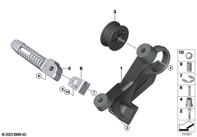 46719909302 - Frame and Mounting Parts: Fillister-Head Screw - M8X45-10.9 for BMW-Motorrad Image