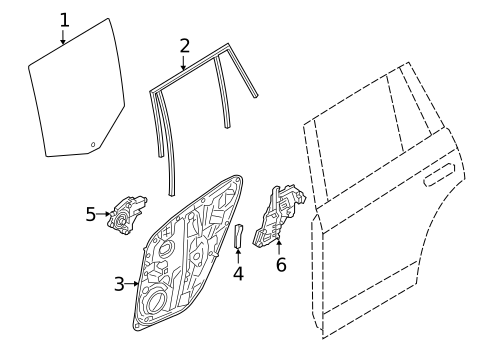 Glass - Rear Door for 2019 Volvo XC60 #0