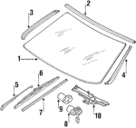 1266711010 - Body: Glass for Mercedes-Benz Image