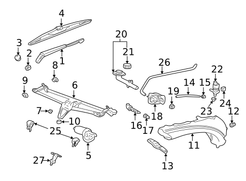 Wiper & Washer Components for 1999 Porsche 911 #0