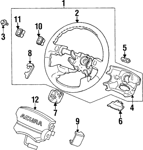 Steering Wheel & Trim for 1996 Acura TL #0