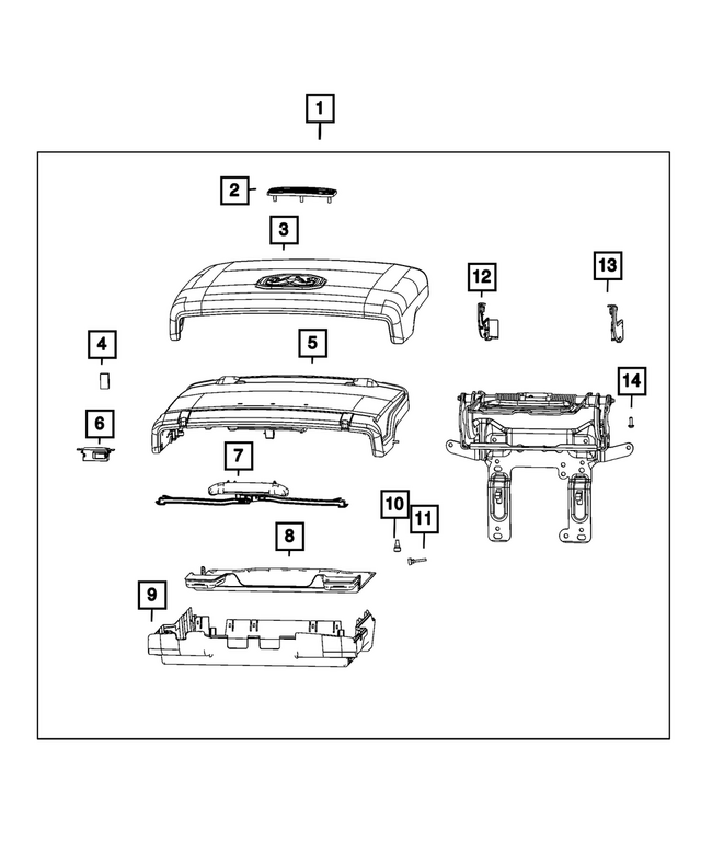 68523359AA - Interior Trim: Armrest Lid Liner for Mopar Image