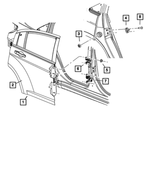 5074525AB - Doors, Door Mirrors and Related Parts: Rear Door, Left for Mopar Image