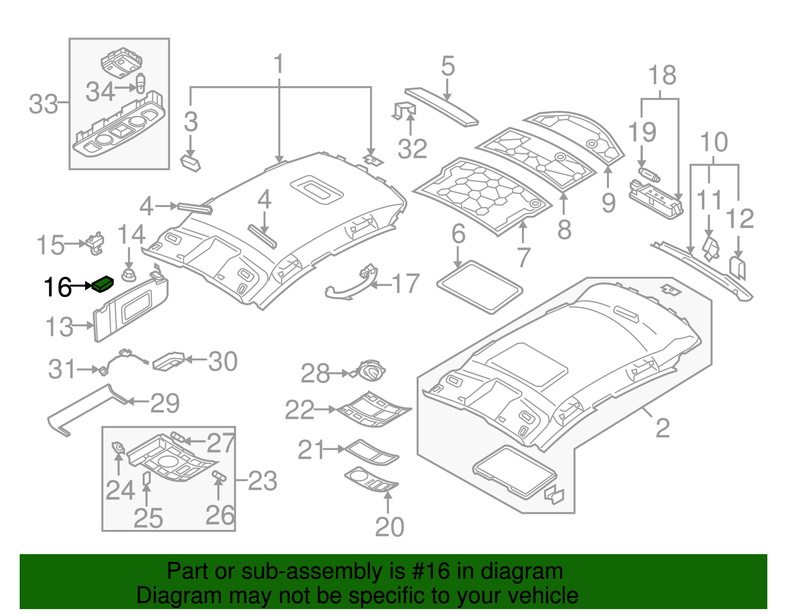 4F0-857-563-4PK - Visor Bracket Cap 2005-2012 Audi | Audi OEM Parts