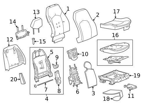 Rear Seat Components for 2014 Cadillac CTS #12