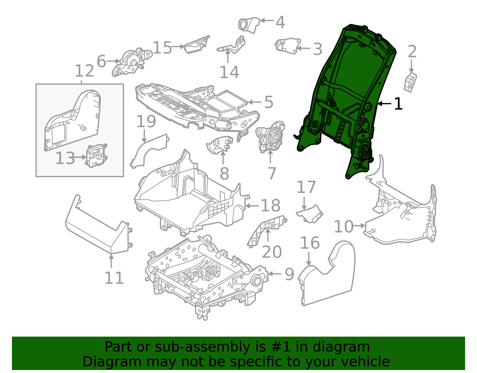 2021-2025 Toyota Sienna 2021-2024 Toyota Sienna - Seat Back Frame 79103 ...