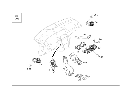 Air Ducting for 2013 Mercedes-Benz C350 #0