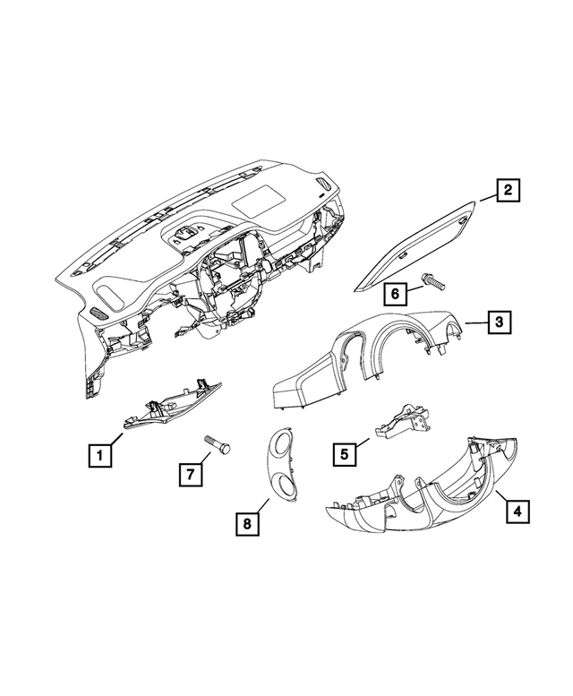 5YL78LXHAA - Interior Trim: Steering Column Shroud for Mopar Image
