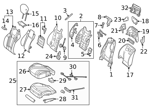 Passenger Seat Components for 2019 Mercedes-Benz S450 #6