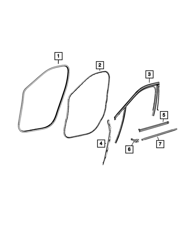 68575457AC - : Front Door Opening Weatherstrip, Left for Mopar Image