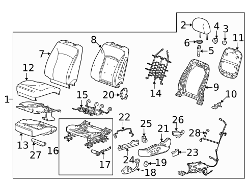 Driver Seat Components for 2022 Chevrolet Silverado 1500 LTD #14